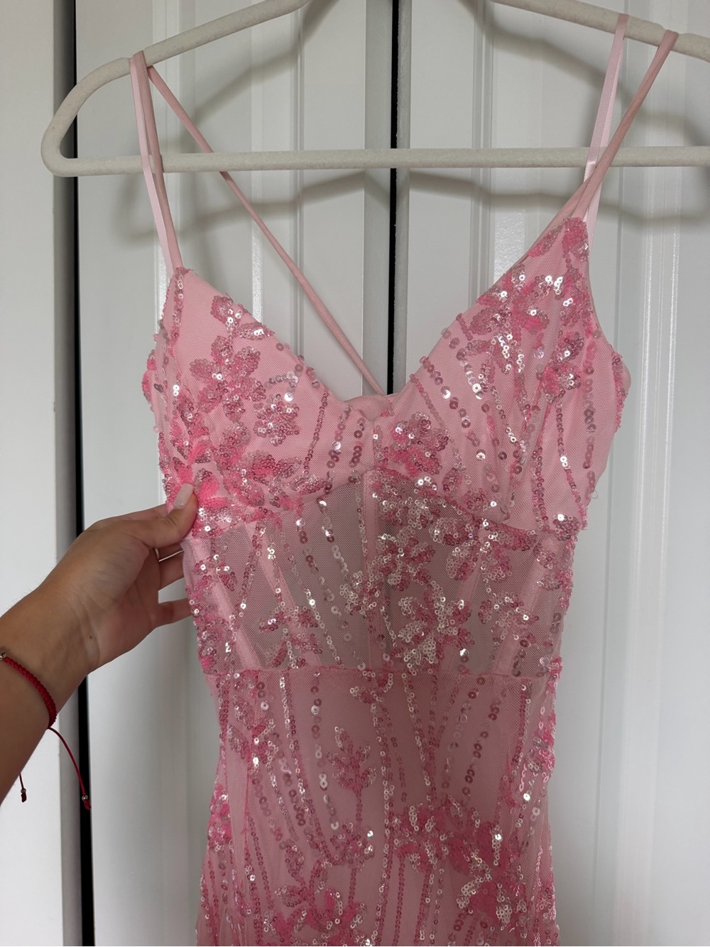 Sheer Pink Sequin Slip Dress - Elegant Women's Intimates